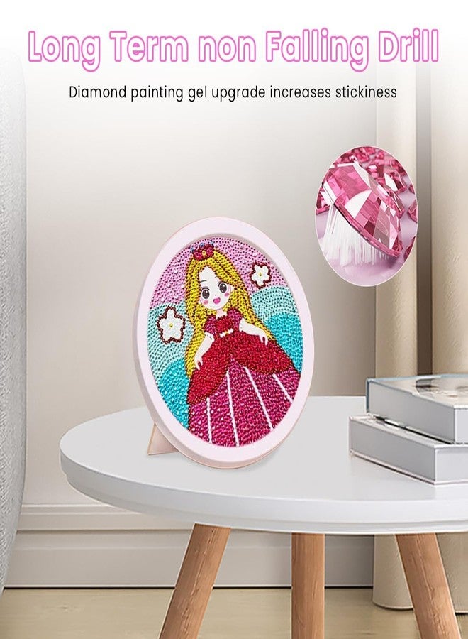 TREXEE 5D Diamond Painting Kits for Kids Wooden Frame Diamond Arts and Craft Kit Cartoon Princess Diamond Art Kit with Frame & Tool Art Craft DIY Desk Decoration for Girls 6-8 9-12 Gift for Kids - Image 4